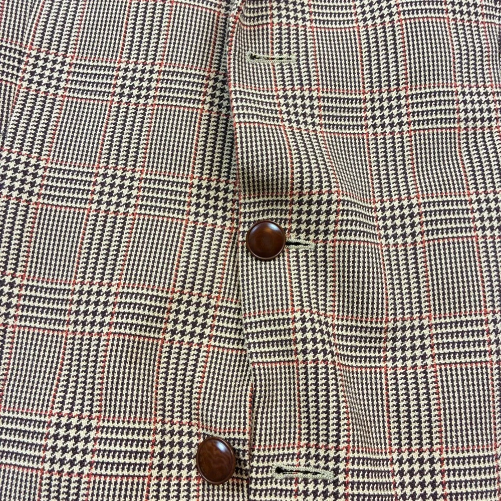 Made in Italy Cotton Mens Sport Coat Glen Plaid Tan Brown 40R (50IT) Guabello
